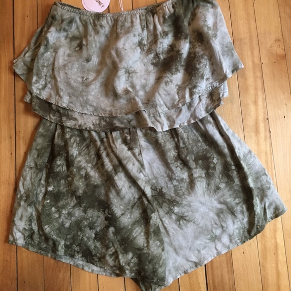 South Moon Under Pants - Wild Honey green tie dy romper